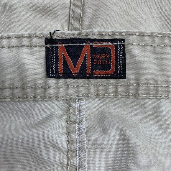 MD Marx Dutch High Rise Cargo Shorts 34 Tan Pockets Button Zipper Belt Loops - Picture 6 of 7